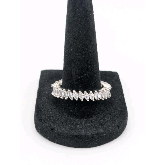 Unbranded Jewelry - Marquise Cubic Zirconia 2.3 TCW Full Eternity Wedding 925 Rhodium Plated Ring